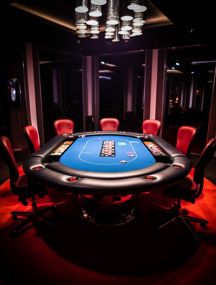 Multiple camera angles in live game studio showing dealer and game equipment clearly